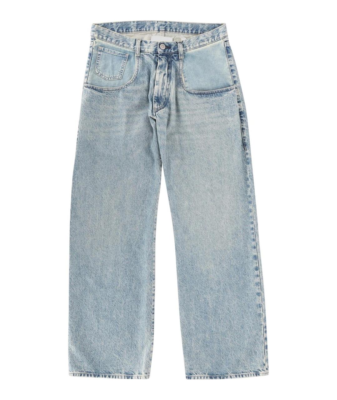 MAISON MARGIELA Синие хлопковые прямые джинсы, фото 1