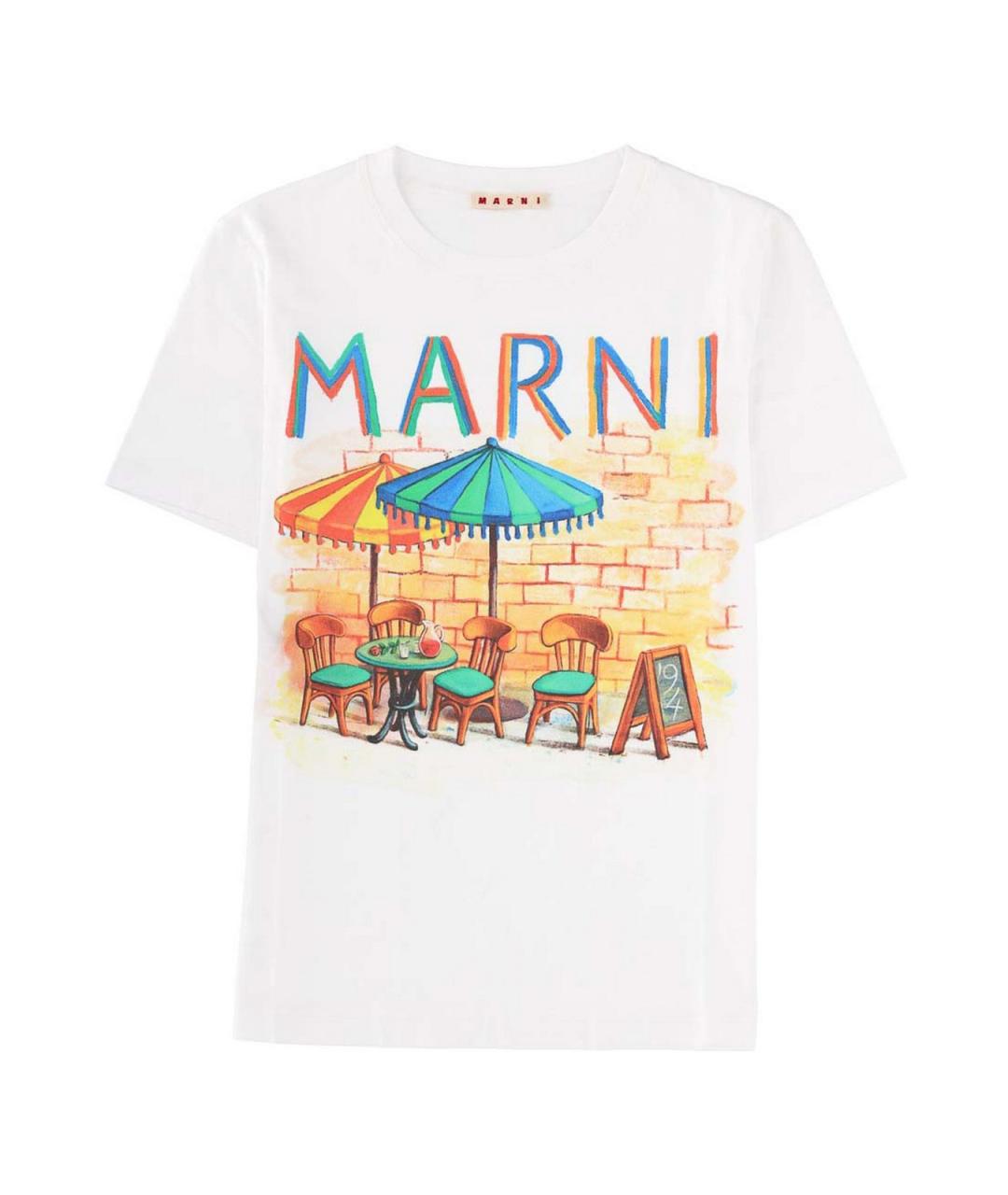 MARNI Белая хлопковая футболка, фото 1
