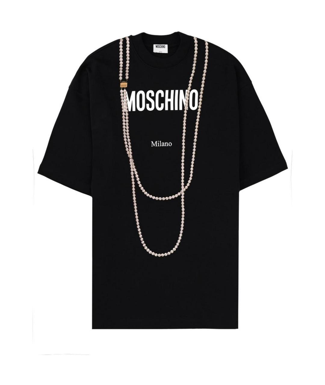 MOSCHINO Черное хлопковое повседневное платье, фото 1