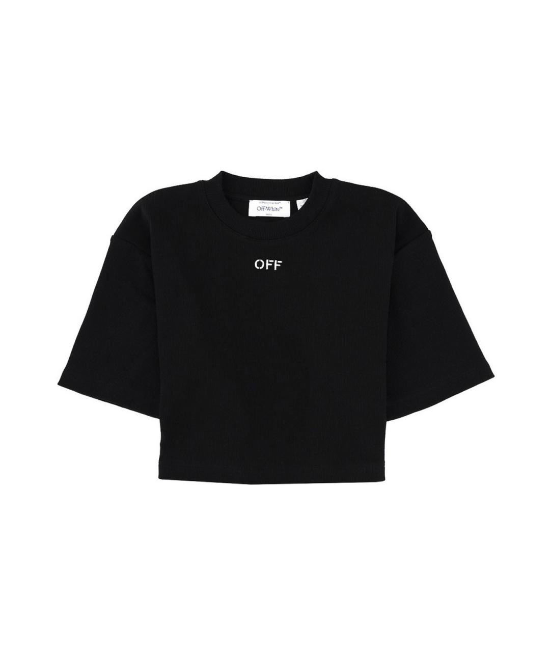 OFF-WHITE Черная хлопковая футболка, фото 1