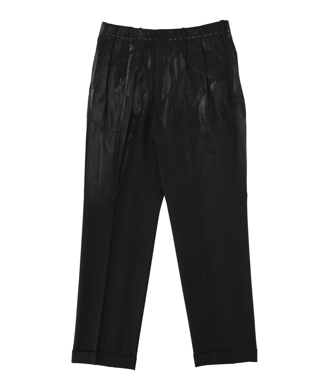 MAISON MARGIELA Черные шерстяные повседневные брюки, фото 1