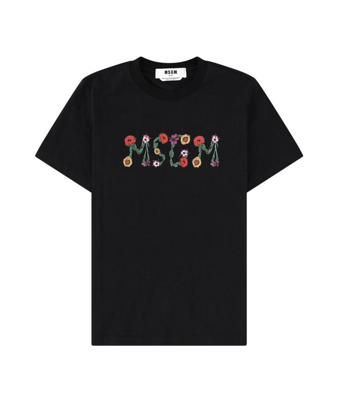 MSGM Черная хлопковая футболка, фото 1