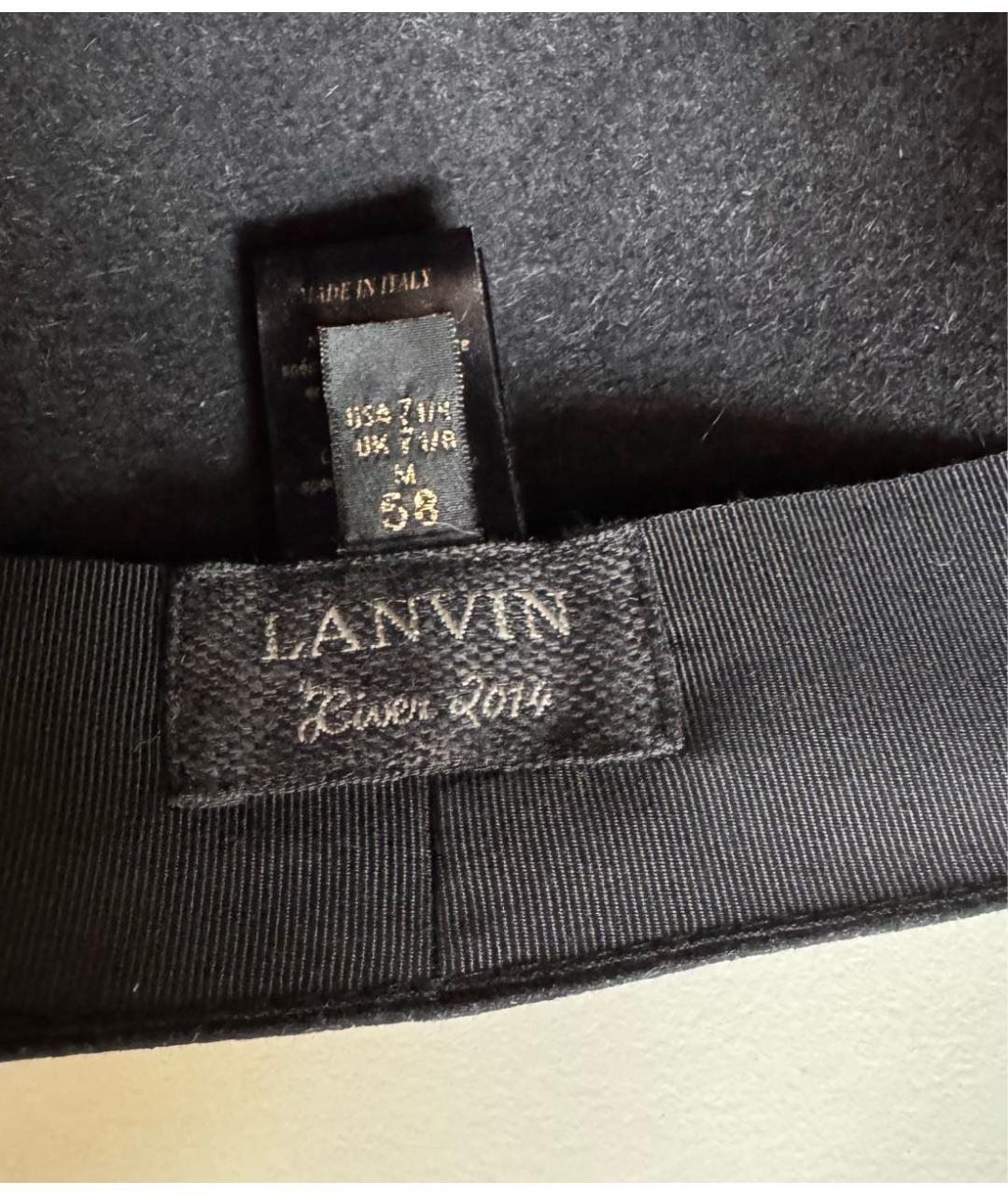 LANVIN Черная шерстяная кепка, фото 4