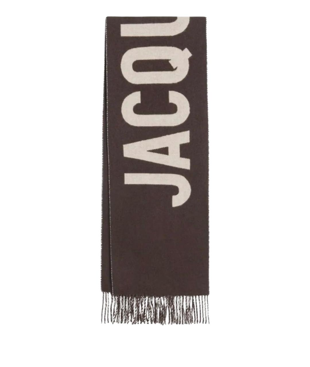 JACQUEMUS Коричневый шерстяной шарф, фото 1
