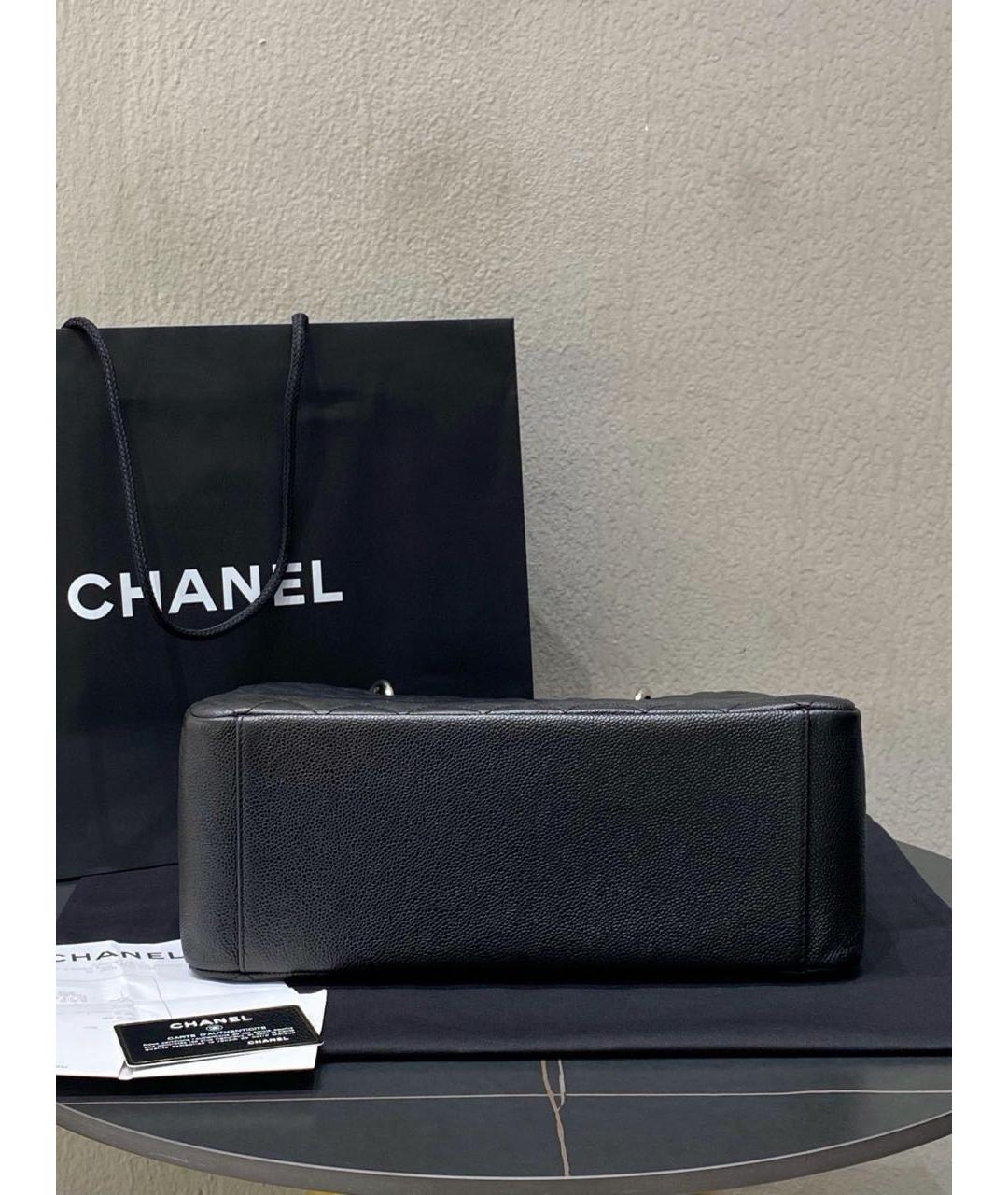 CHANEL Черная кожаная сумка тоут, фото 4