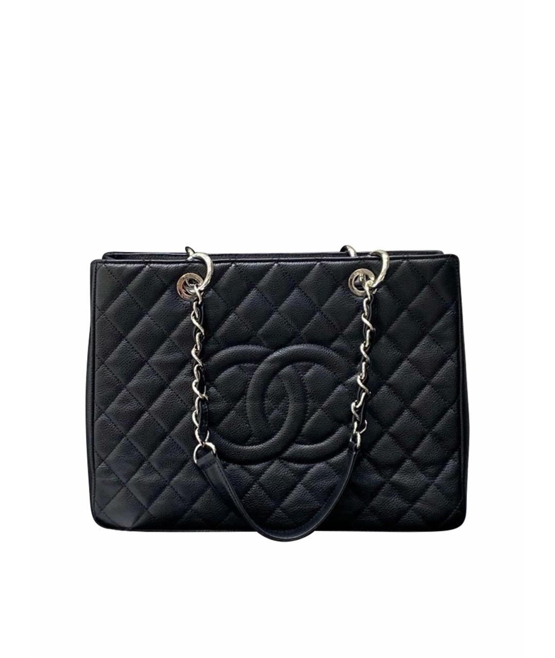 CHANEL Черная кожаная сумка тоут, фото 1