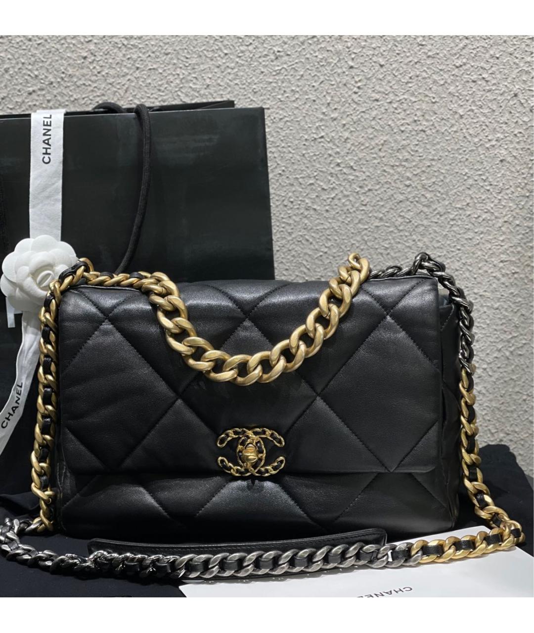 CHANEL Черная кожаная сумка через плечо, фото 8