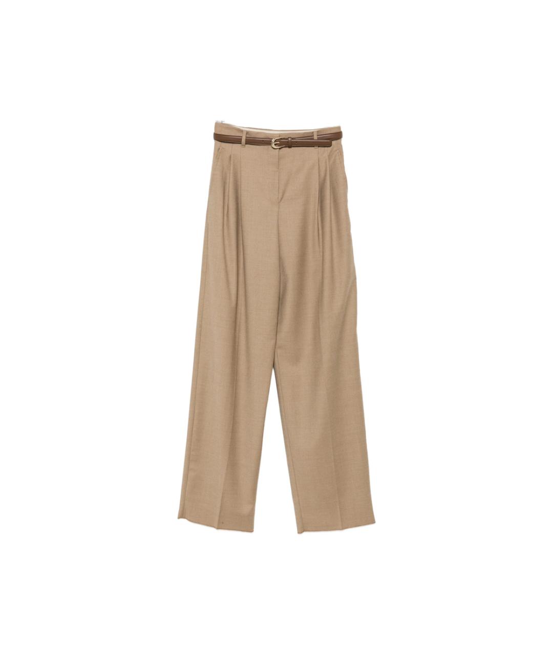 MAX MARA STUDIO Бежевые прямые брюки, фото 1