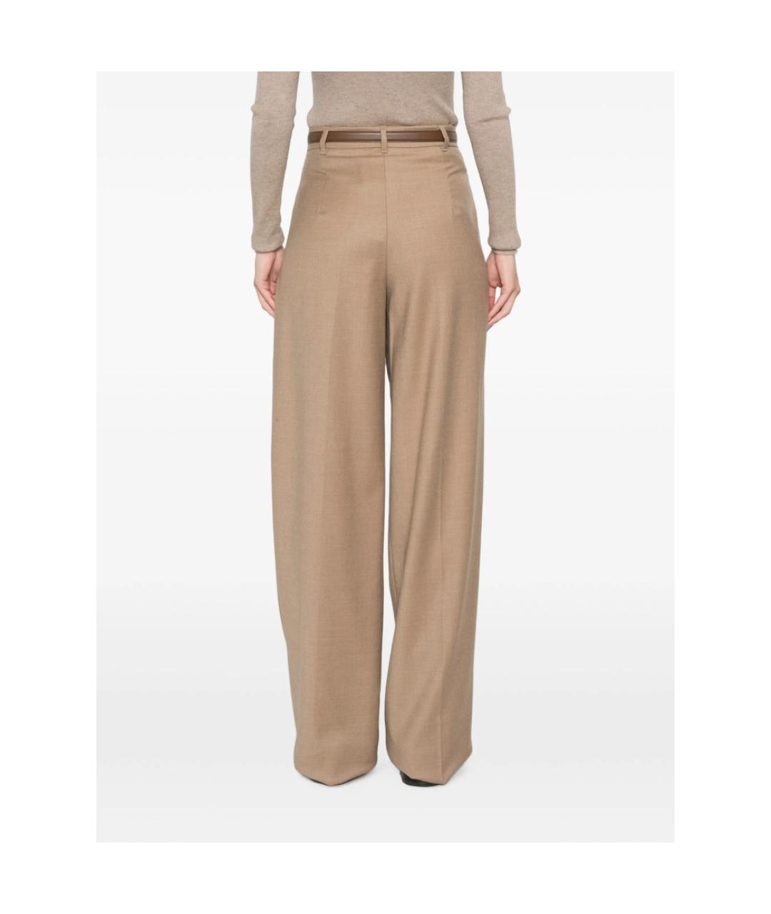 MAX MARA STUDIO Бежевые прямые брюки, фото 2