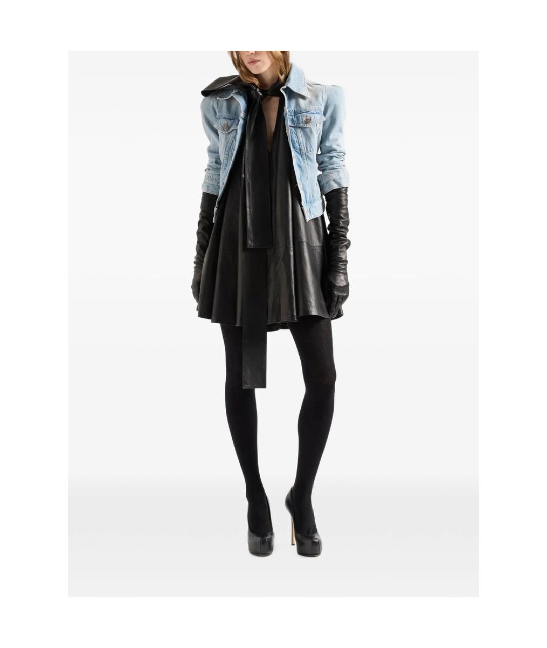 7 FOR ALL MANKIND Черное полиэстеровое коктейльное платье, фото 3