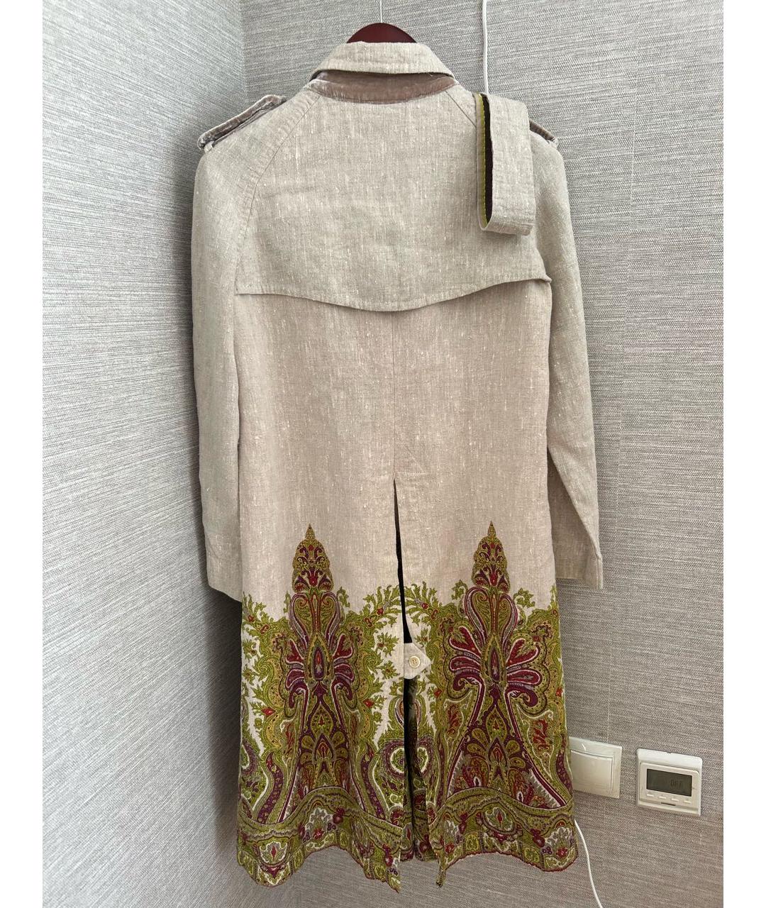 ETRO Бежевое льняное пальто, фото 2