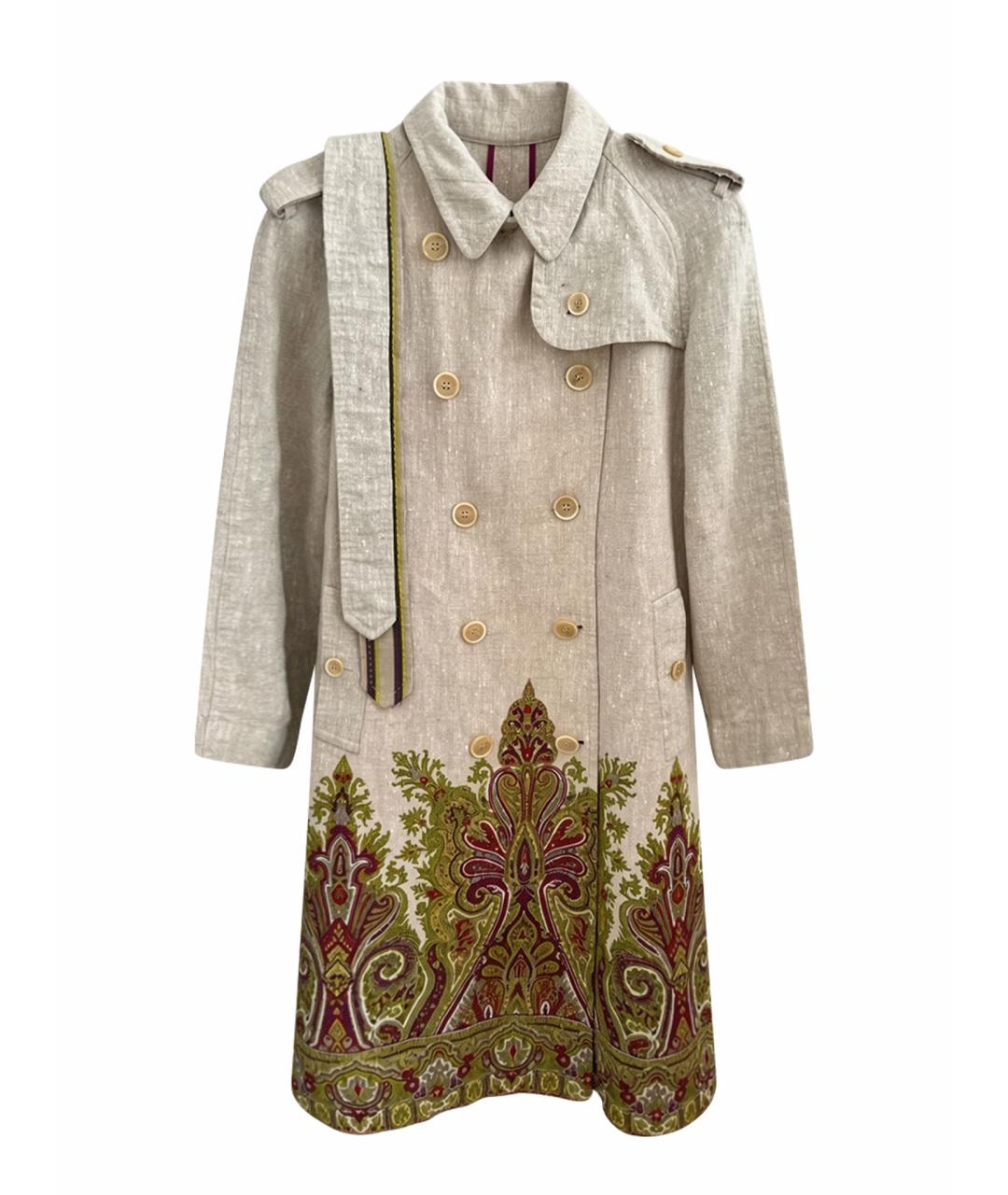 ETRO Бежевое льняное пальто, фото 1