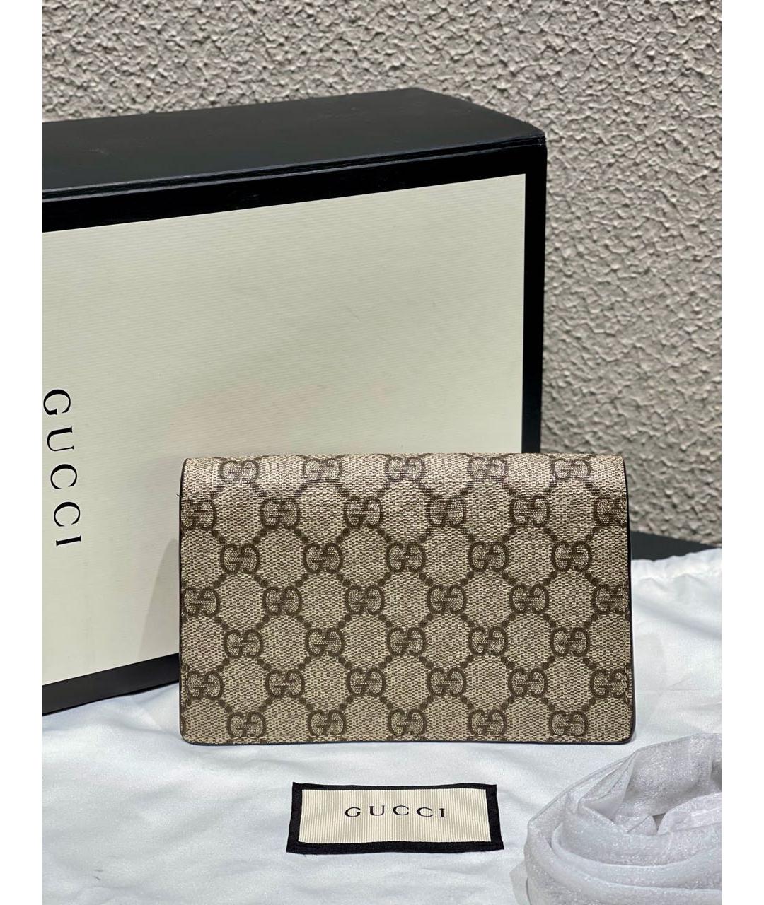 GUCCI Бежевая сумка через плечо из канвы, фото 5