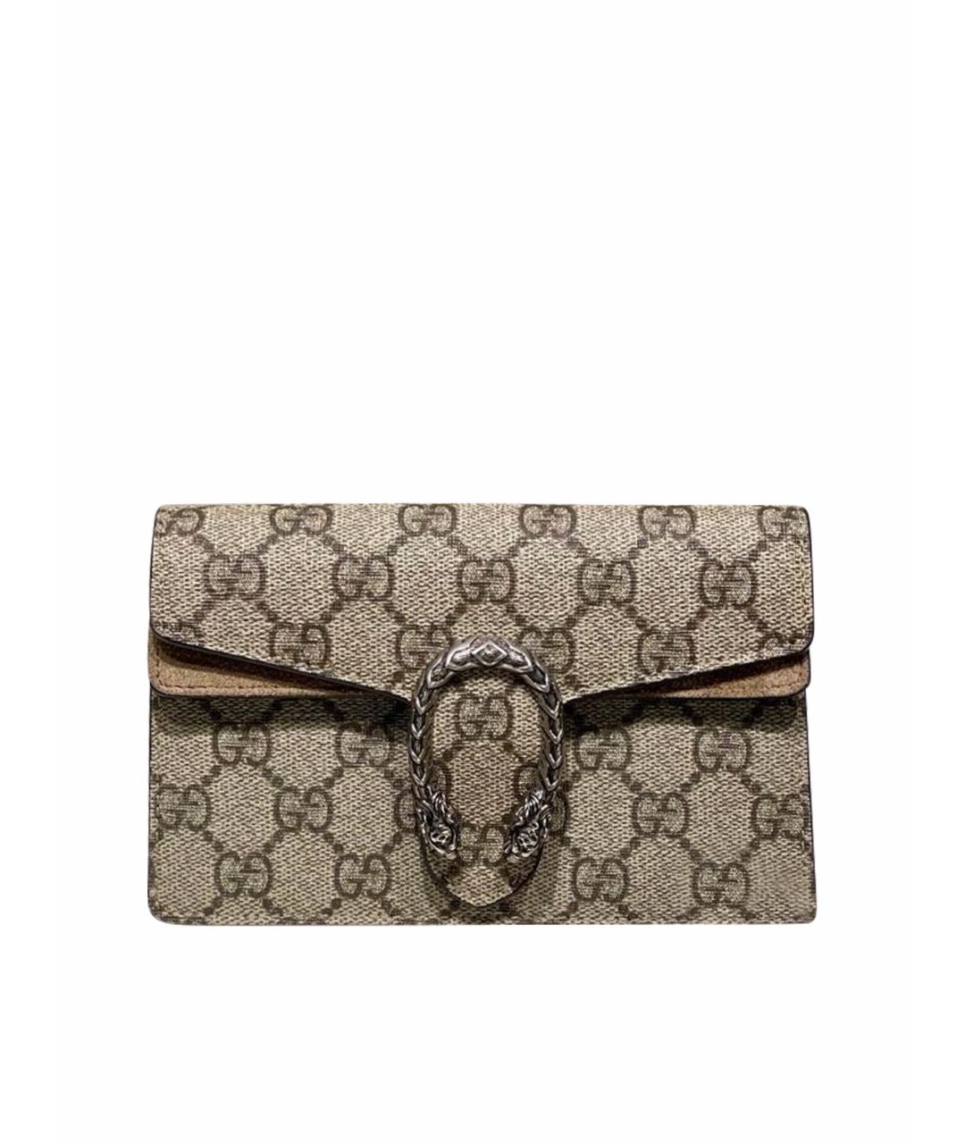 GUCCI Бежевая сумка через плечо из канвы, фото 1