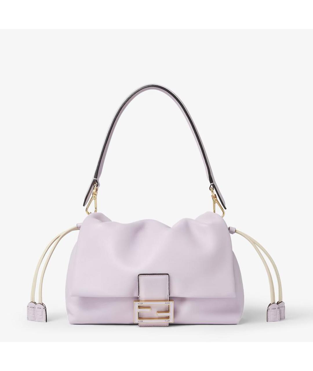 FENDI Фиолетовая кожаная сумка с короткими ручками, фото 6