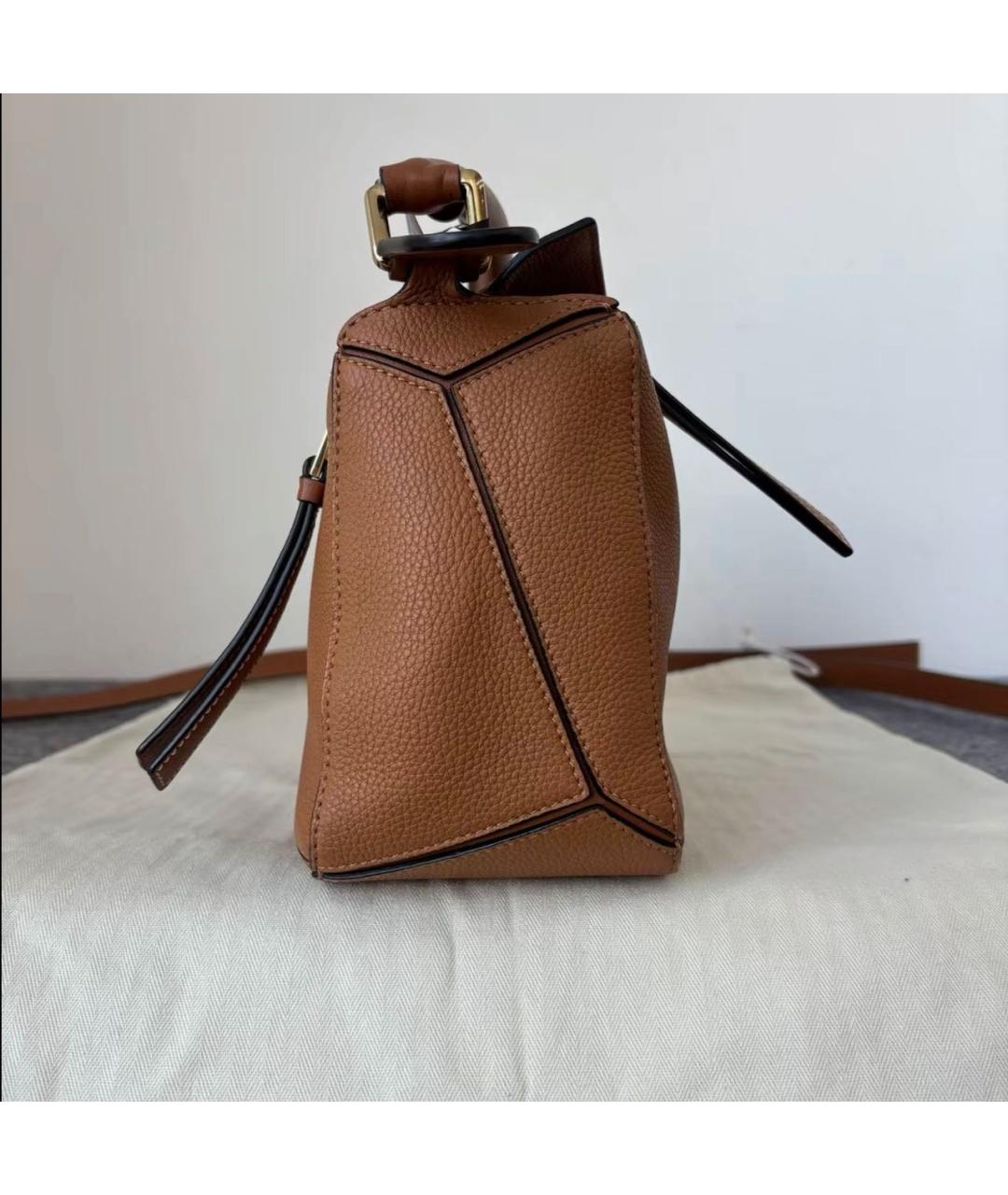 LOEWE Коричневая кожаная сумка через плечо, фото 3