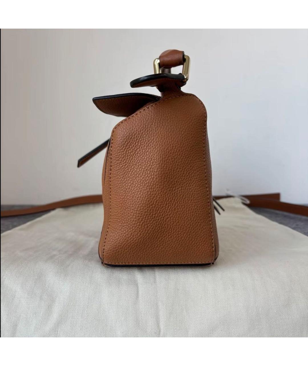 LOEWE Коричневая кожаная сумка через плечо, фото 4