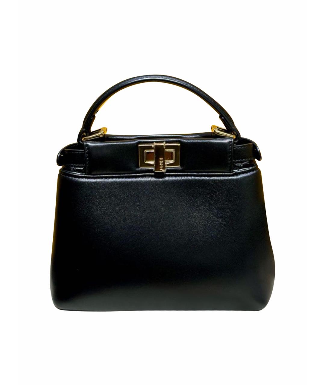 FENDI Черная кожаная сумка через плечо, фото 1