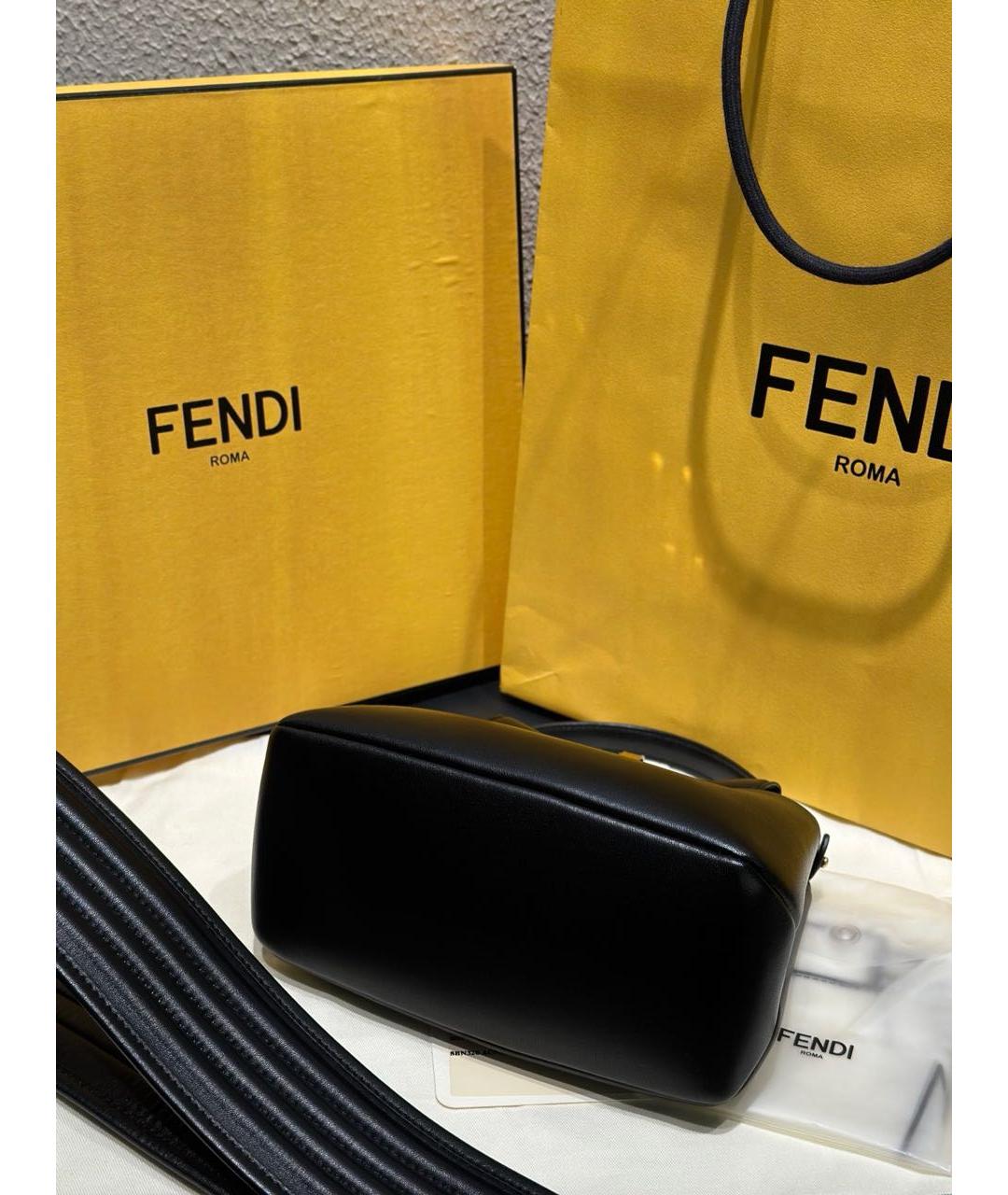 FENDI Черная кожаная сумка через плечо, фото 6