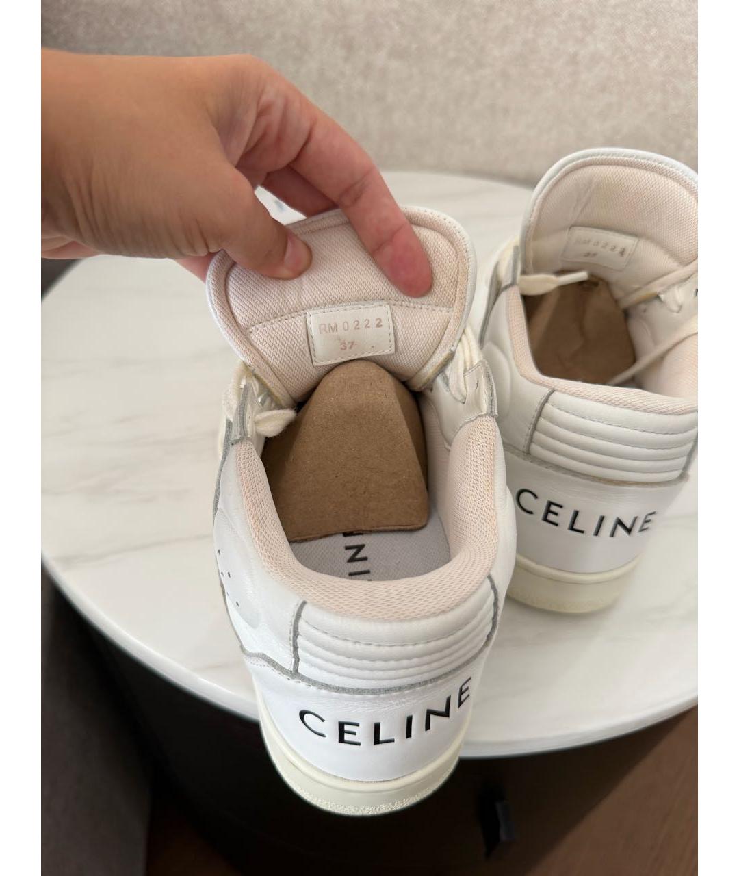 CELINE Белые кожаные кеды, фото 5