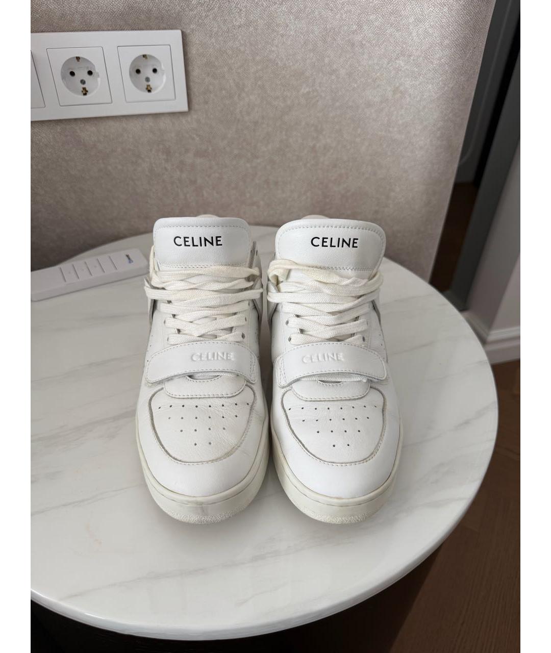 CELINE Белые кожаные кеды, фото 2