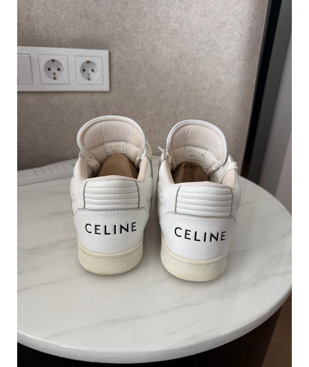 CELINE Белые кожаные кеды, фото 4