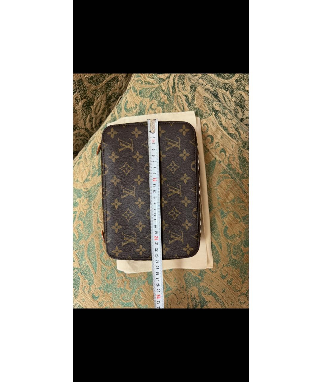 LOUIS VUITTON Коричневая косметичка из канвы, фото 5