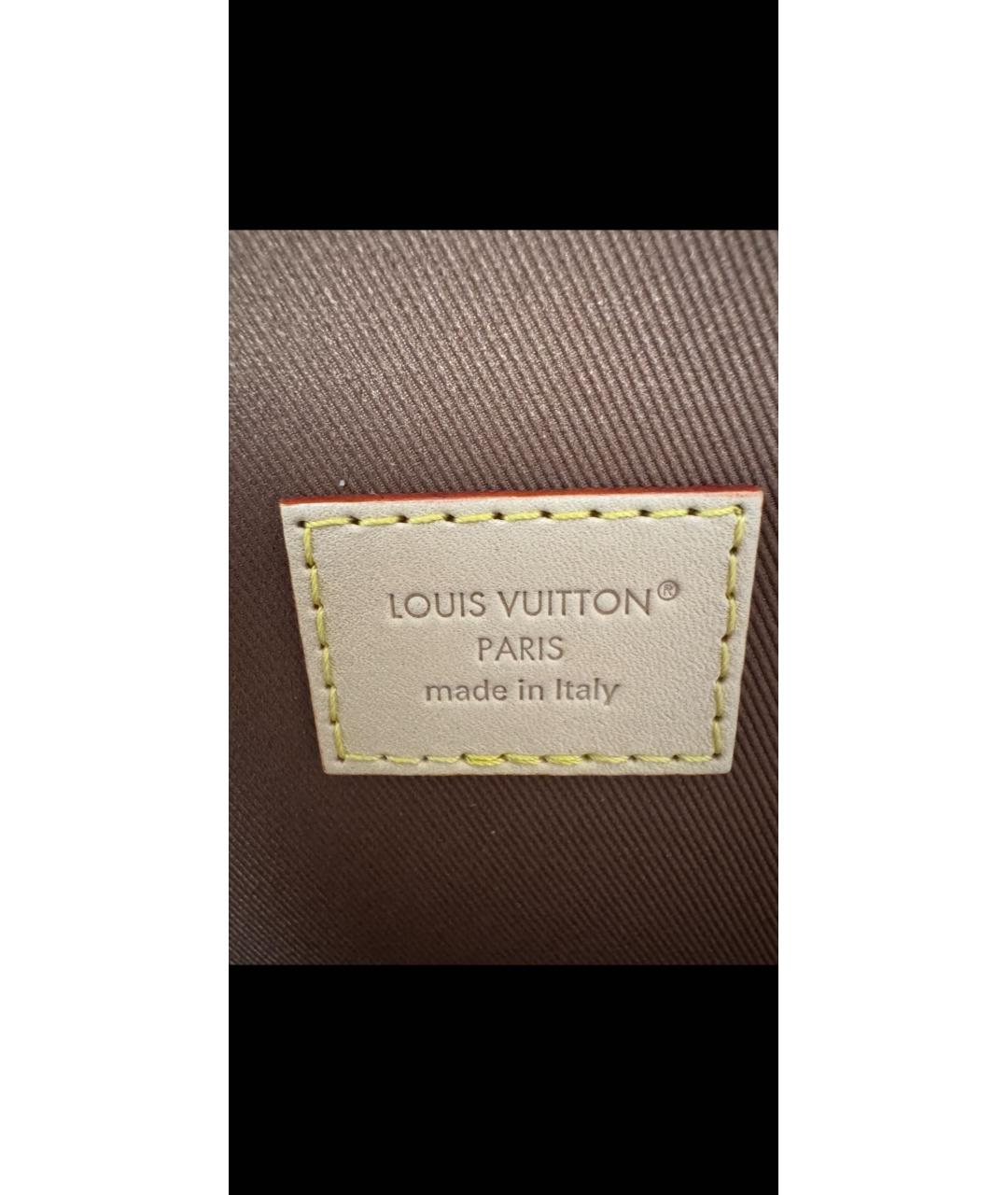 LOUIS VUITTON Коричневая косметичка из канвы, фото 4