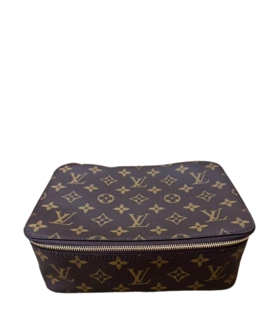 LOUIS VUITTON Коричневая косметичка из канвы, фото 1