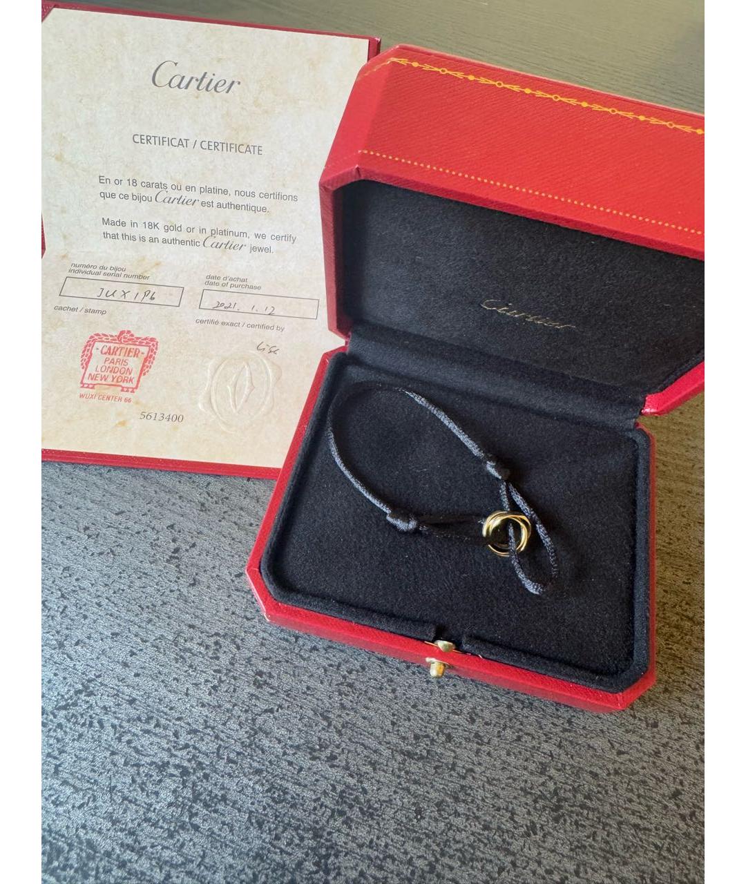 CARTIER Черный браслет из желтого золота, фото 3