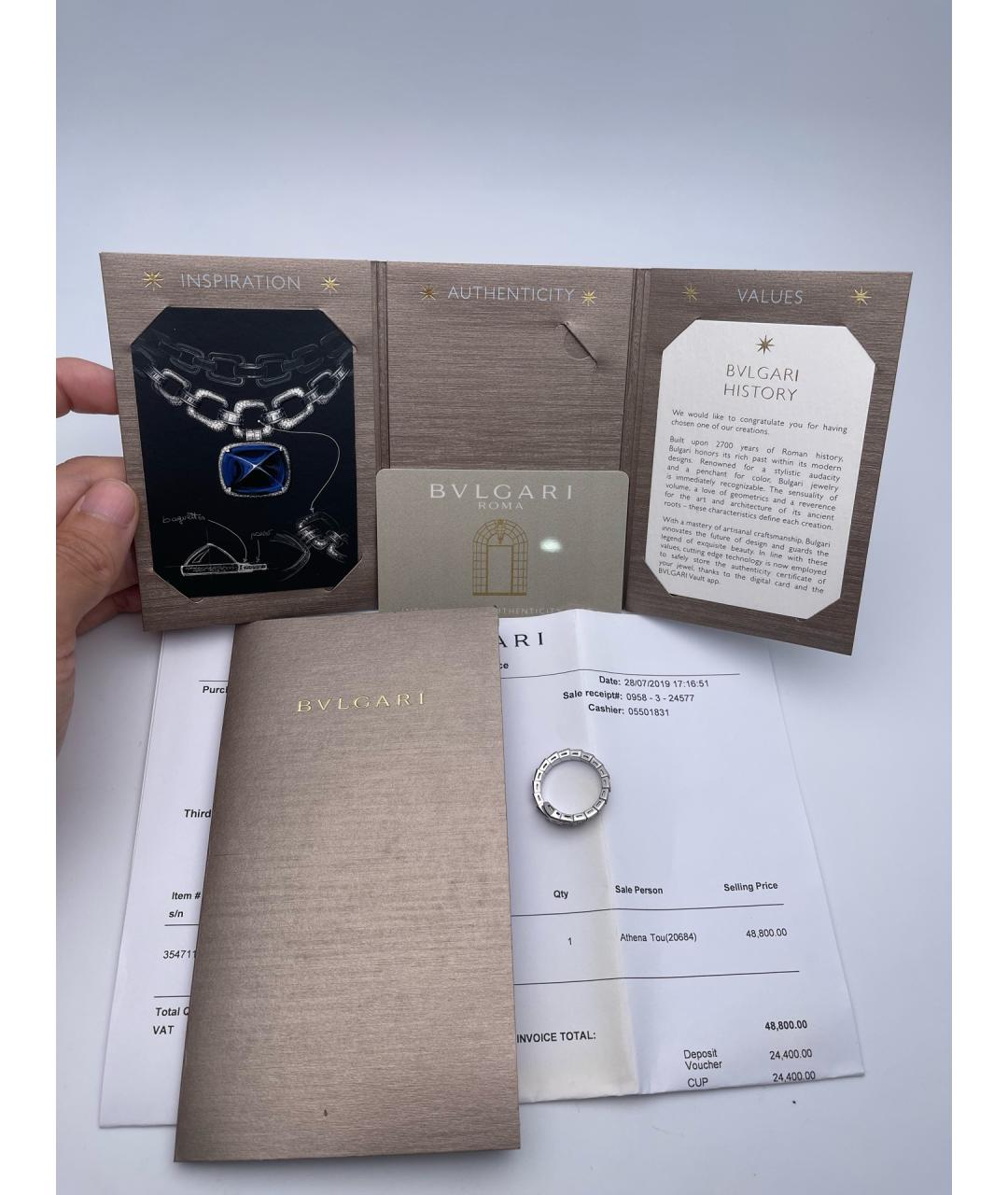 BVLGARI Серебряное кольцо из белого золота, фото 5