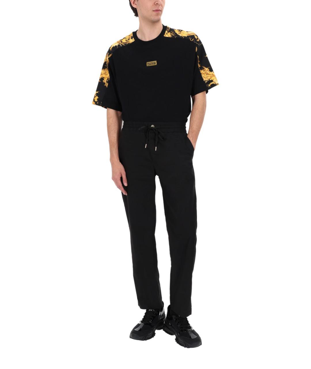 VERSACE JEANS COUTURE Черные хлопковые повседневные брюки, фото 2