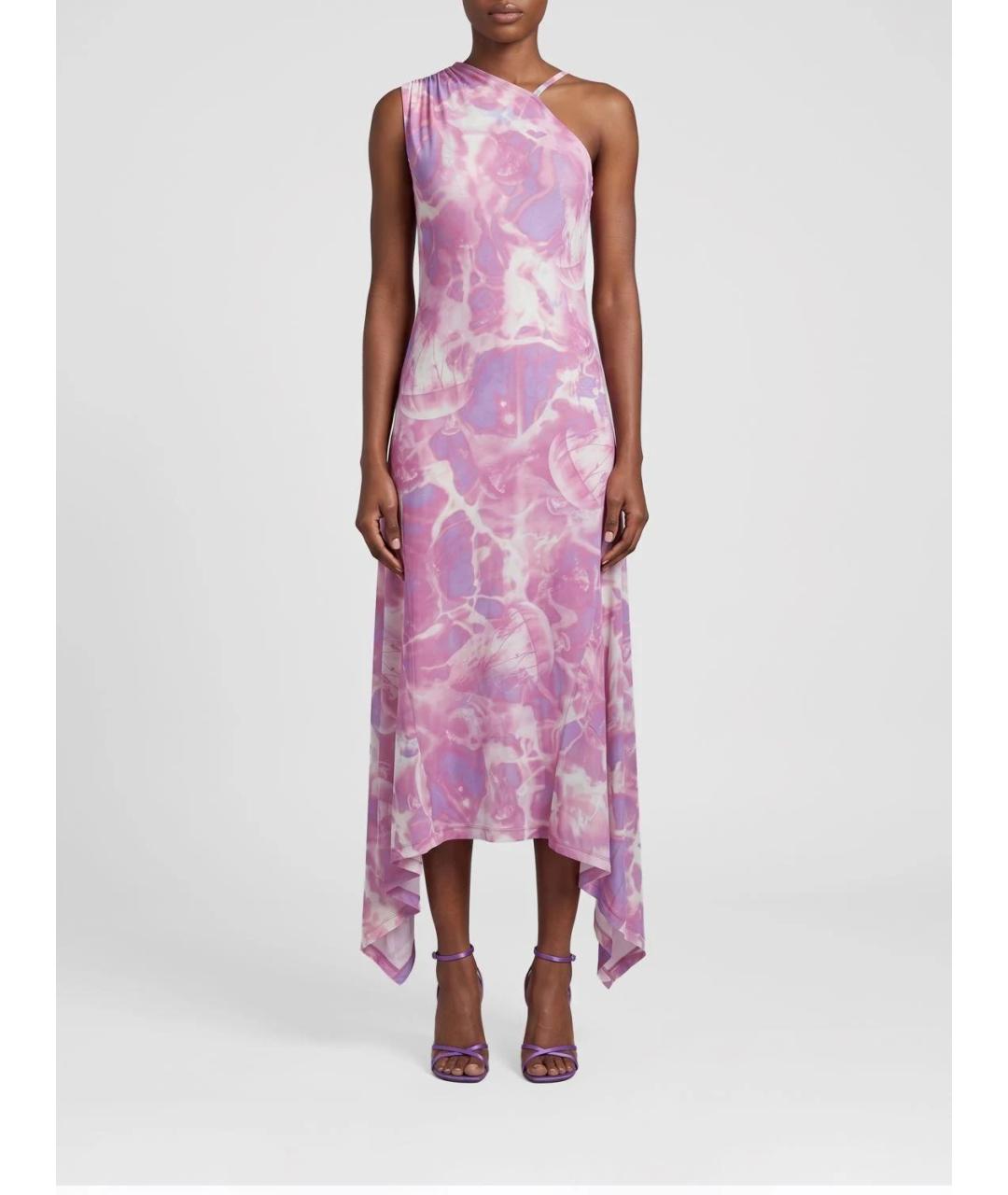 VERSACE JEANS COUTURE Розовое вискозное коктейльное платье, фото 3