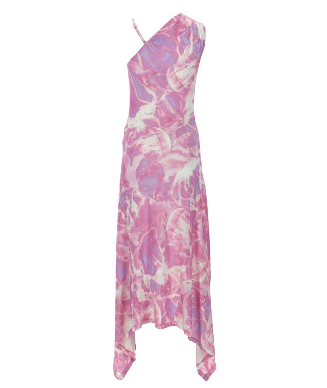 VERSACE JEANS COUTURE Розовое вискозное коктейльное платье, фото 2