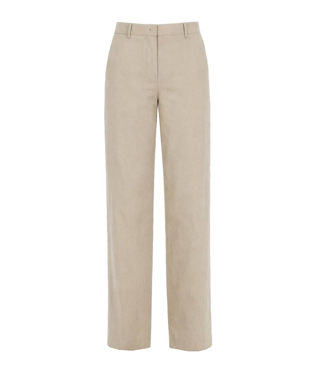 PAUL SMITH Бежевые льняные прямые брюки, фото 1