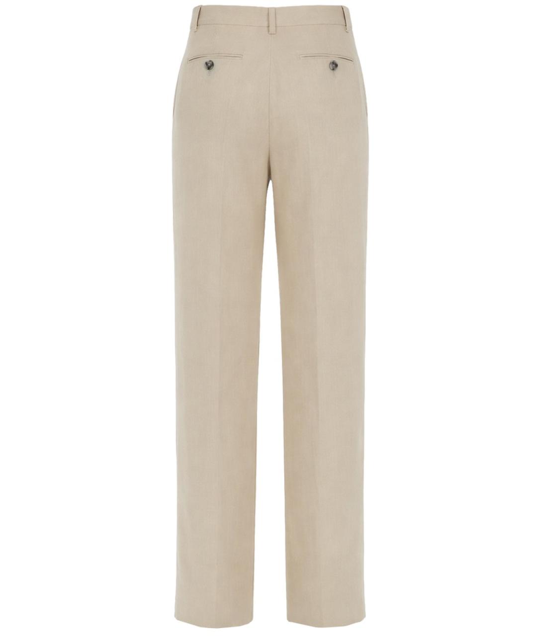 PAUL SMITH Бежевые льняные прямые брюки, фото 3
