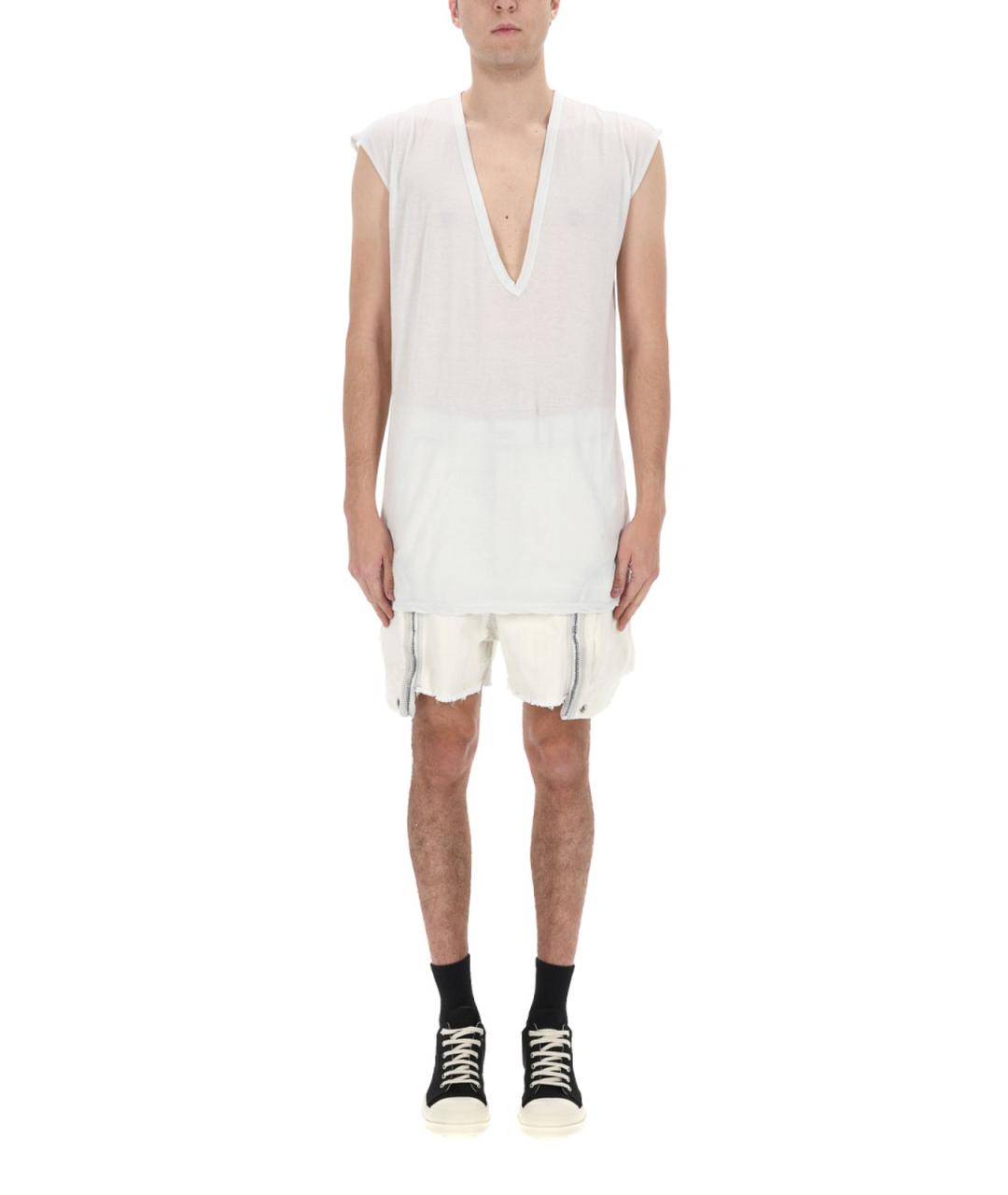 RICK OWENS Белая хлопковая футболка, фото 4