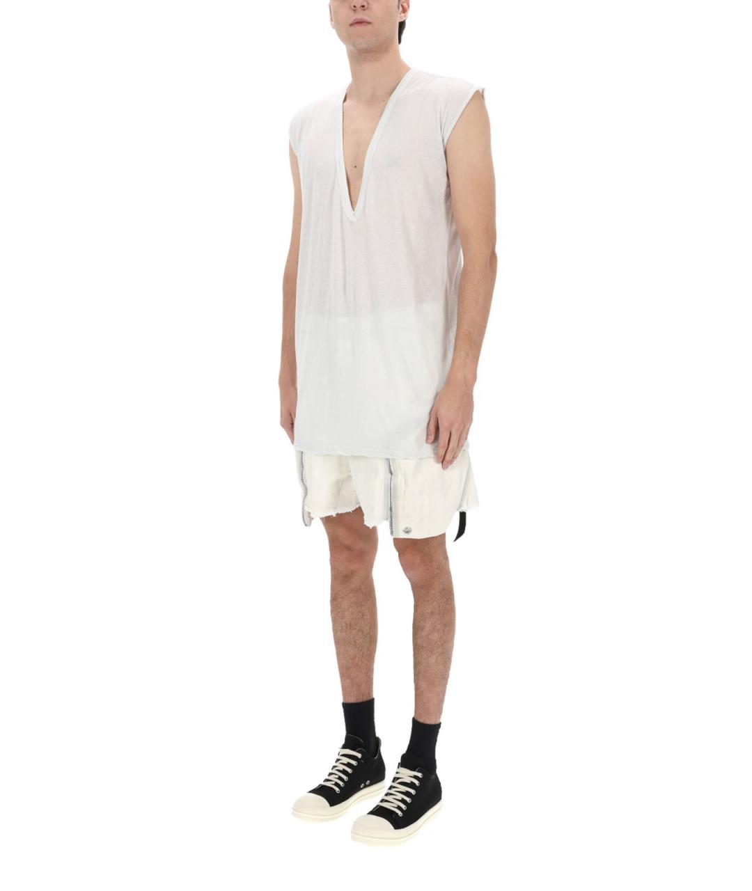 RICK OWENS Белая хлопковая футболка, фото 2