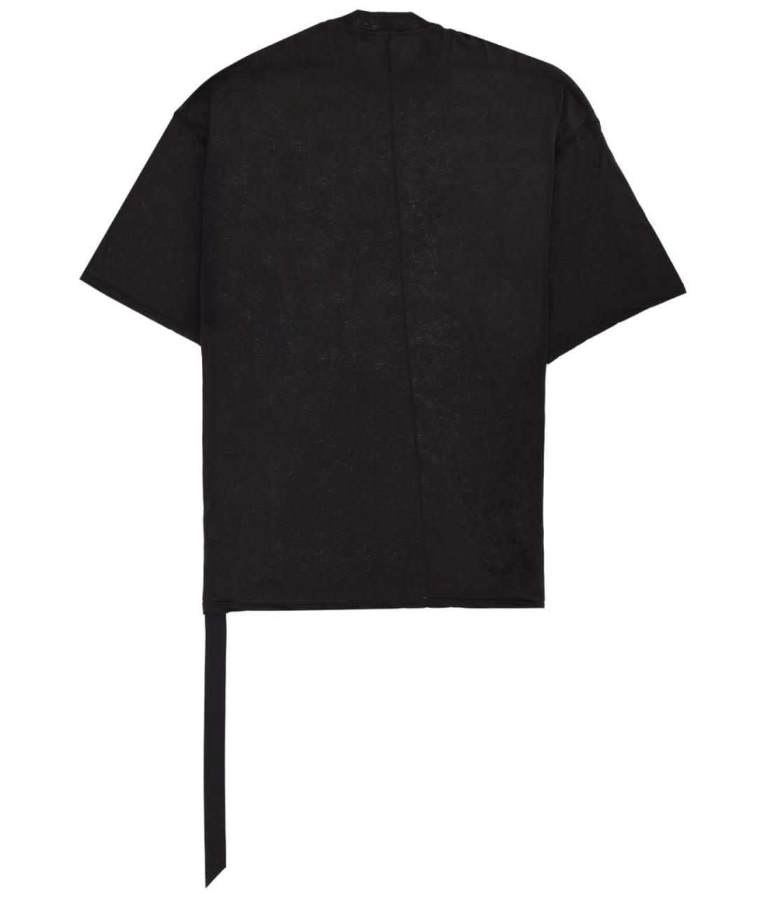 RICK OWENS Черная хлопковая футболка, фото 3