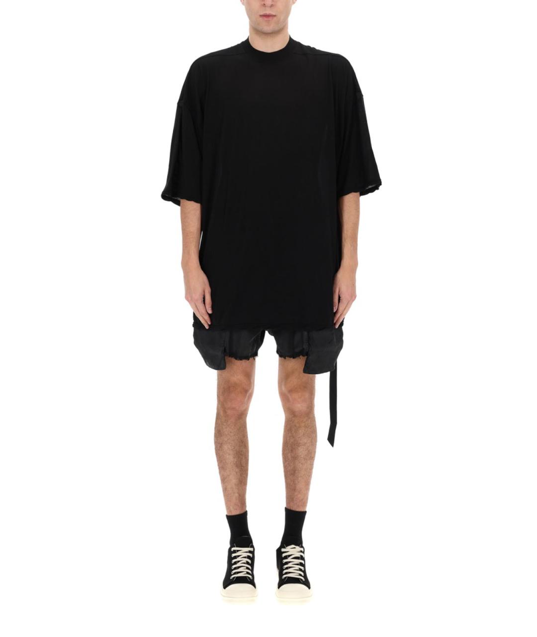 RICK OWENS Черная хлопковая футболка, фото 4