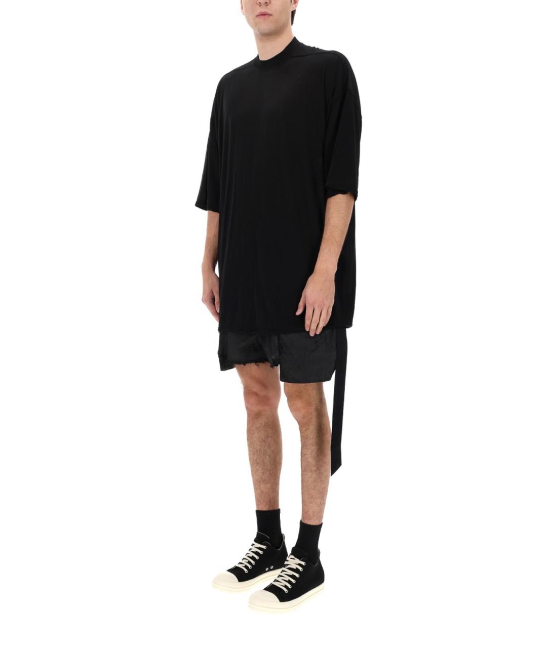 RICK OWENS Черная хлопковая футболка, фото 2