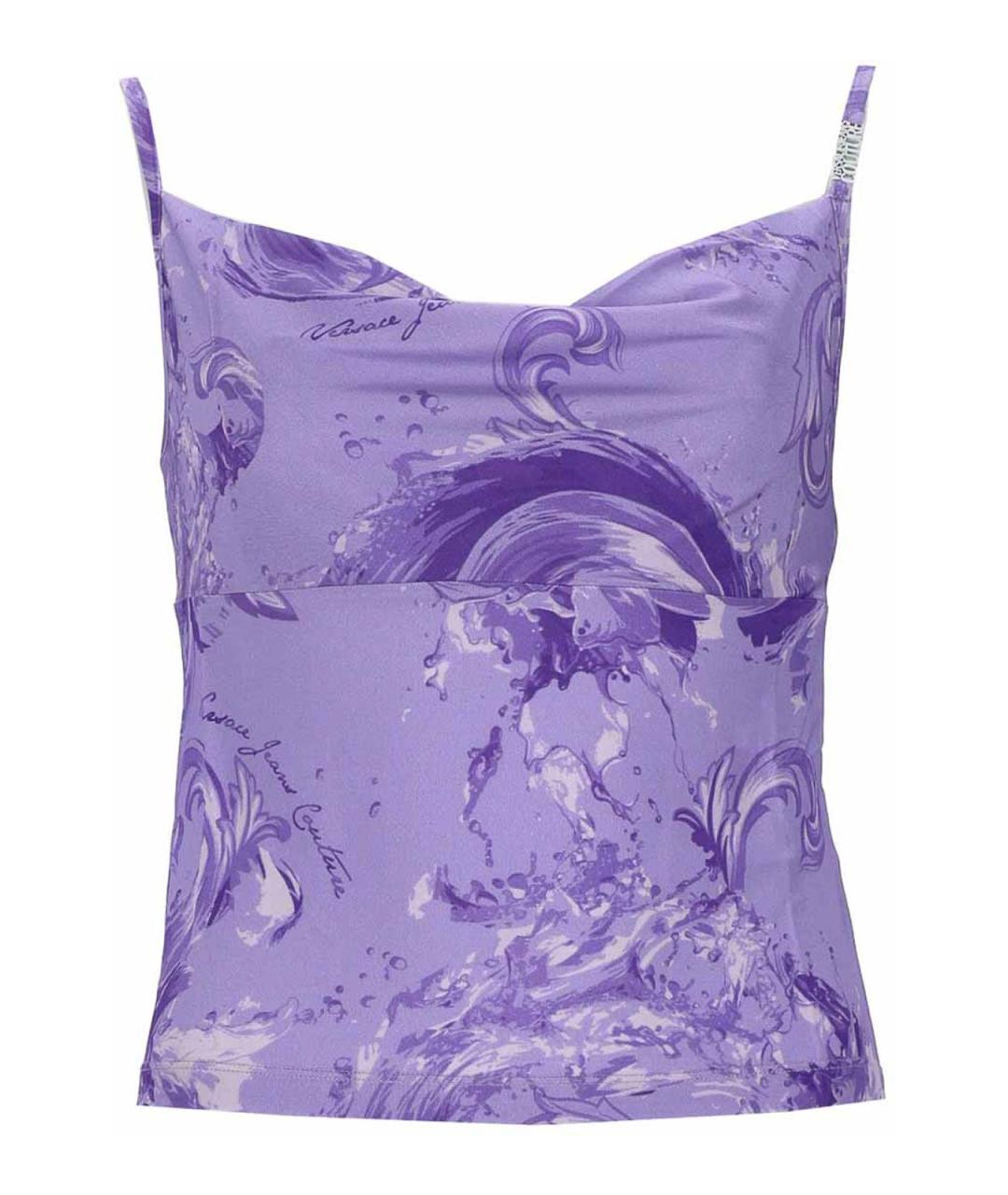 VERSACE JEANS COUTURE Фиолетовая вискозная майка, фото 1