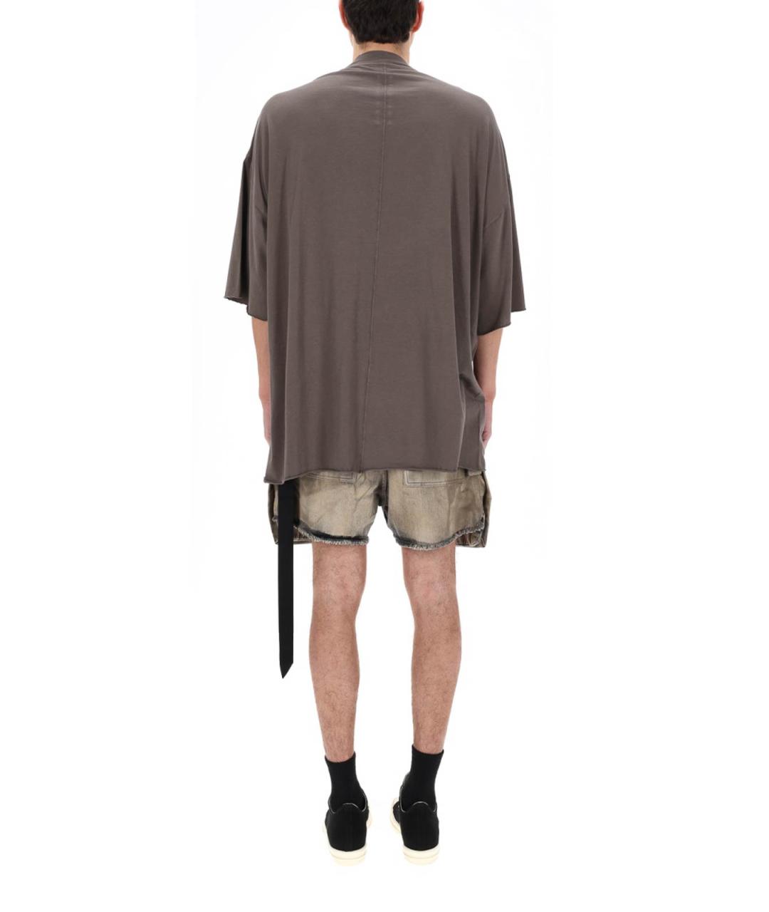 RICK OWENS Серая хлопковая футболка, фото 5