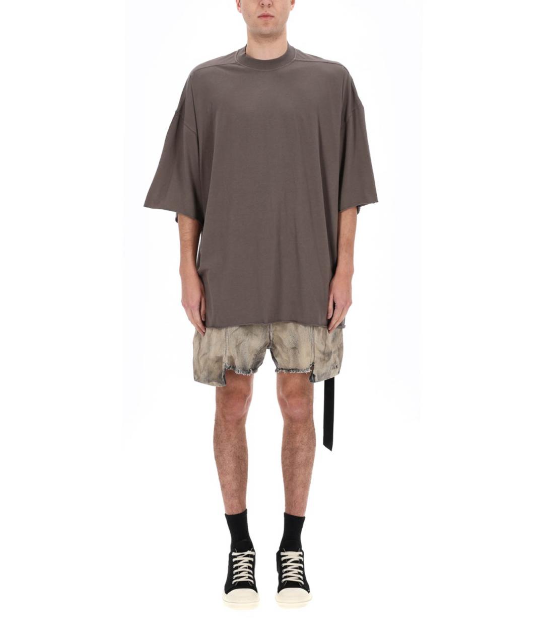 RICK OWENS Серая хлопковая футболка, фото 4
