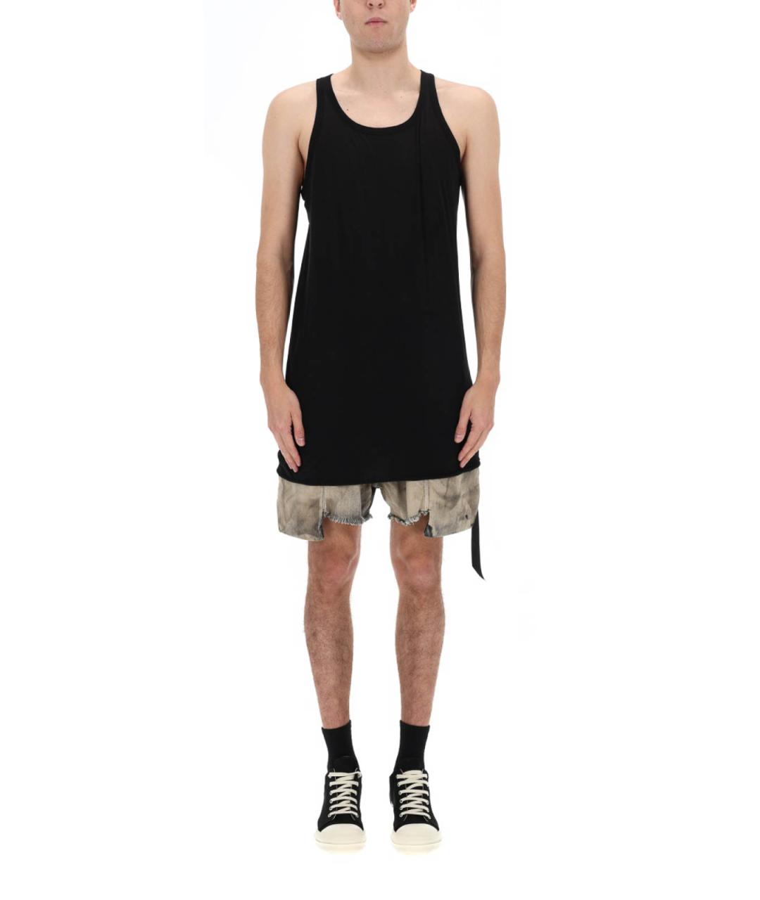 RICK OWENS Черная хлопковая майка, фото 4