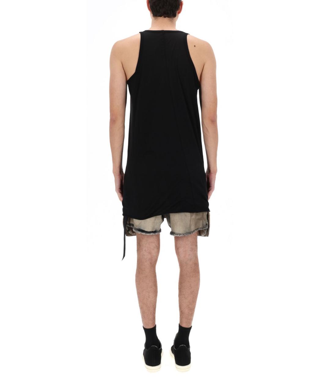 RICK OWENS Черная хлопковая майка, фото 5