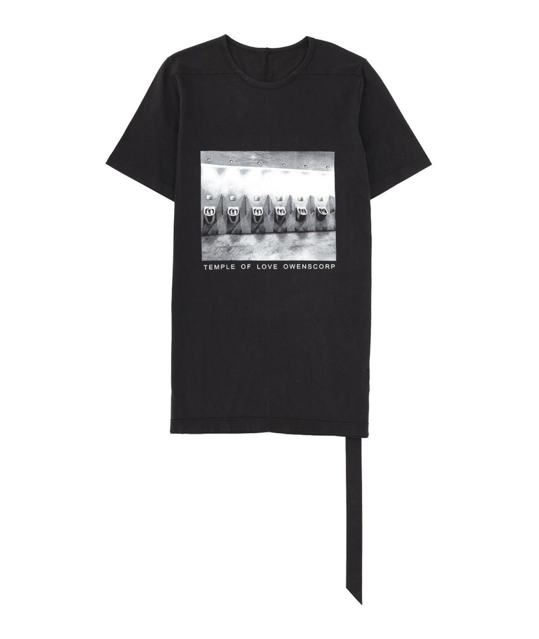 RICK OWENS Черная хлопковая футболка, фото 1