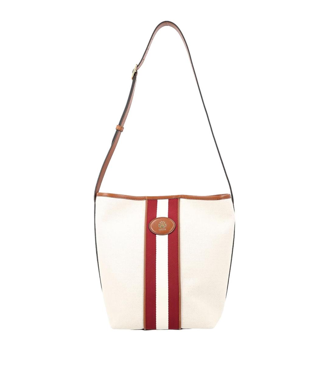 BALLY Белая хлопковая сумка тоут, фото 1