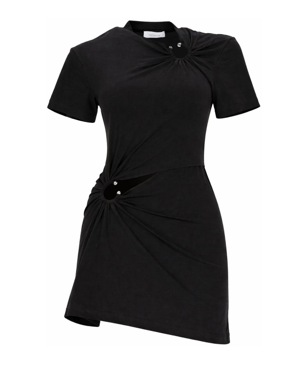 PACO RABANNE Черное хлопковое повседневное платье, фото 1