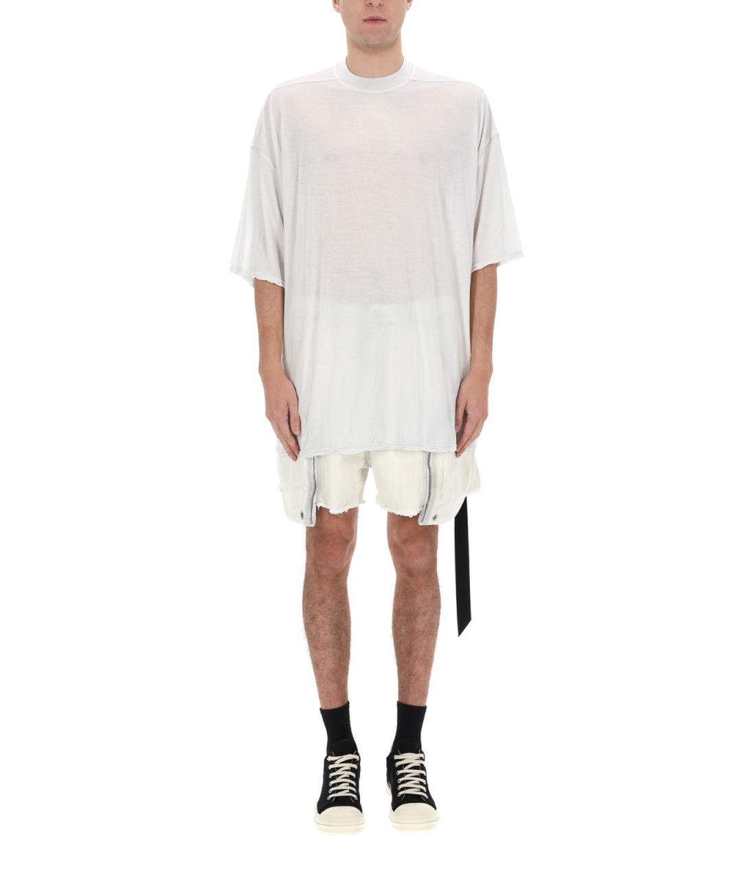 RICK OWENS Белая хлопковая футболка, фото 4